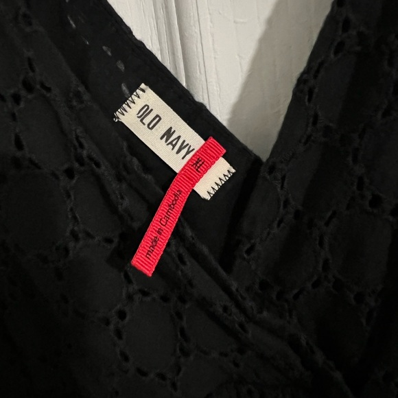 Black Cotton Eyelet Old Navy Dress - Picture 4 of 5